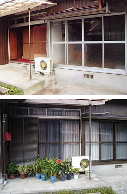 後付け雨戸 施工前・施工後